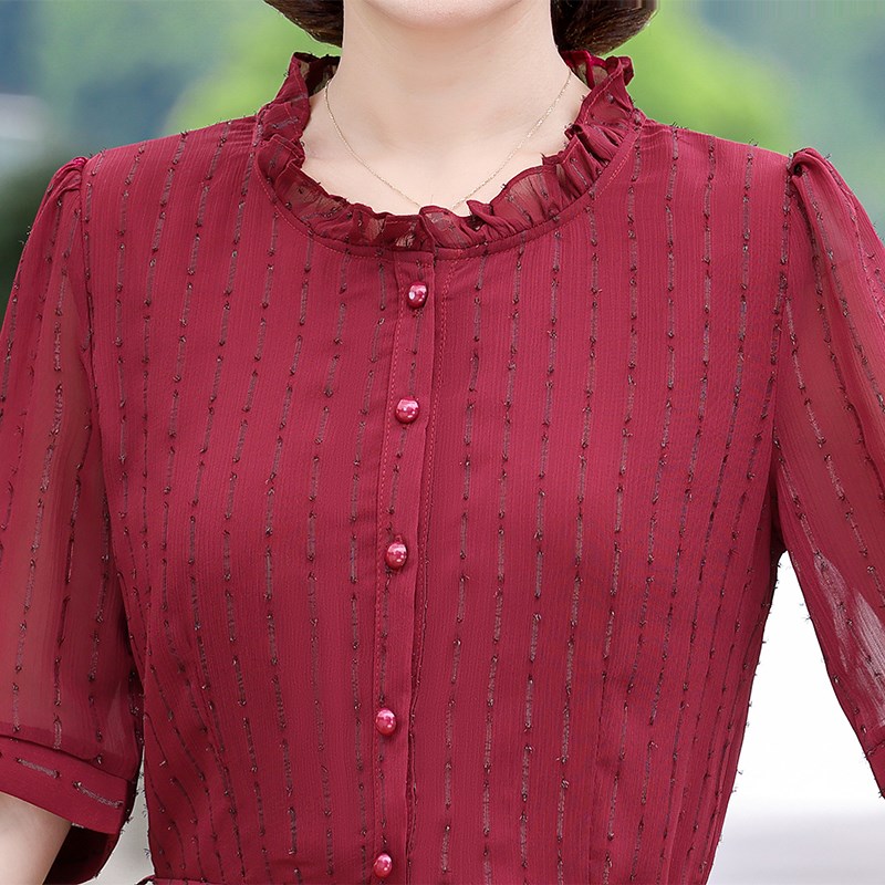速发年轻妈妈夏装时尚收腰连衣裙中老年洋气夏季中长款裙子