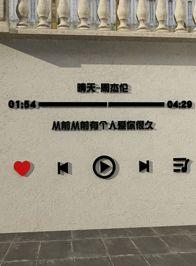 速发打卡拍照区布置装饰奶茶天墙壁音乐背景墙杰周伦晴店歌词贴纸