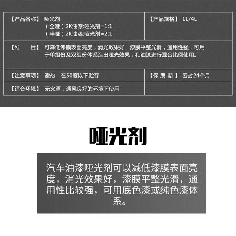 速发哑光剂油漆消光剂汽车涂料漆料汽车漆辅料修补翻新全哑半哑减