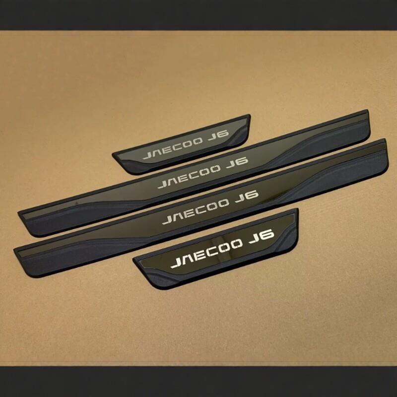 适用于JAECOO J6门槛条防护装饰贴不锈钢迎宾踏板改装饰品防踩贴