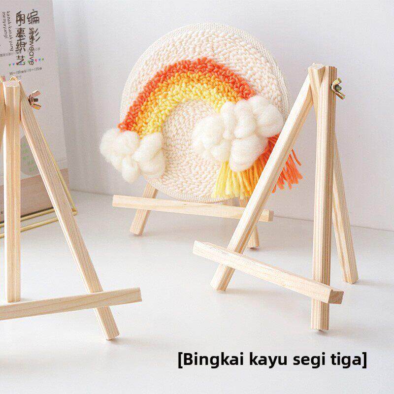 闲惠织艺俄罗斯戳戳绣手工绣三角架迷你小画架戳戳乐diy毛线画架