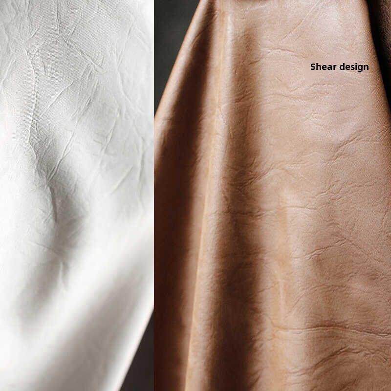 岩石纹丝绸亮光皮革质感布料裂纹缎面肌理上衣服装设计师面料改造