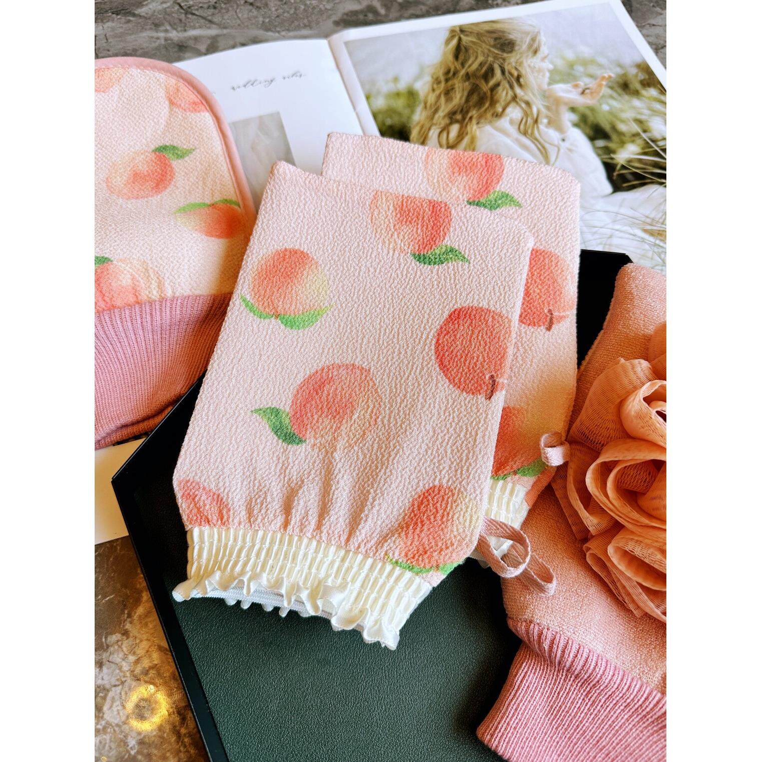 可爱蜜桃搓澡巾加厚薄款搓泥手套搓灰不痛不疼成人洗澡巾浴花神器