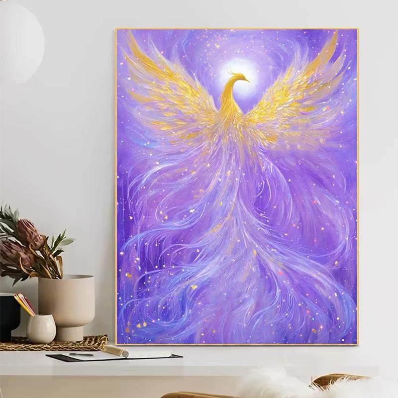 钻石画满钻凤凰涅槃手工贴钻画梦幻紫色凤凰2025新款客厅卧室风景