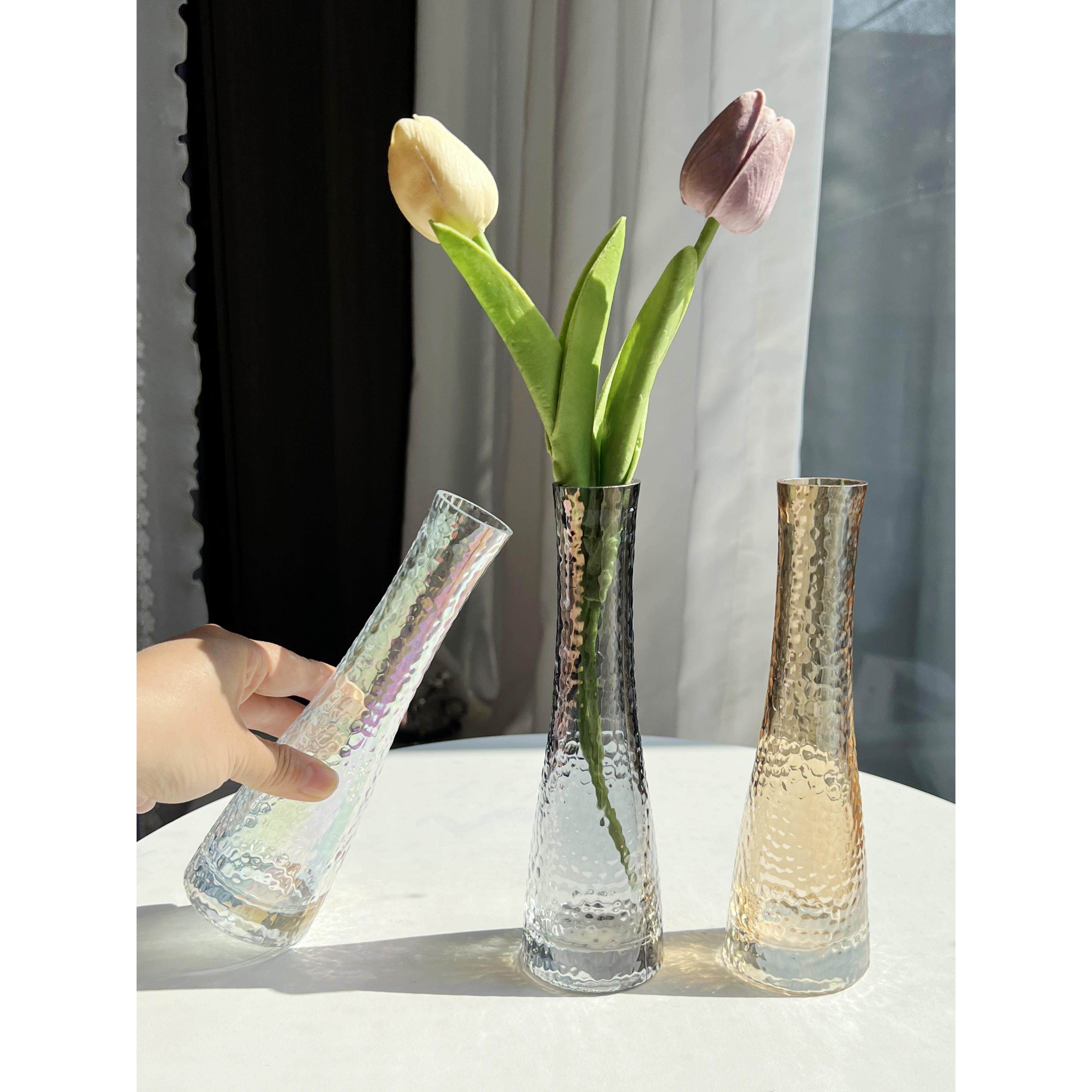 北欧ins风玻璃花瓶透明创意简约小摆件客厅餐桌面插花花器皿