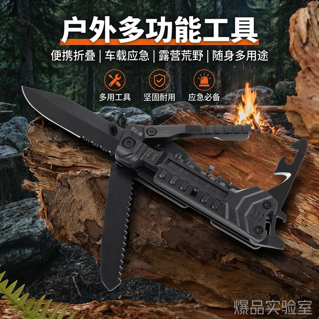23合1户外多功能工具EDC便携折叠车载应急露营荒野随身多用途刀具