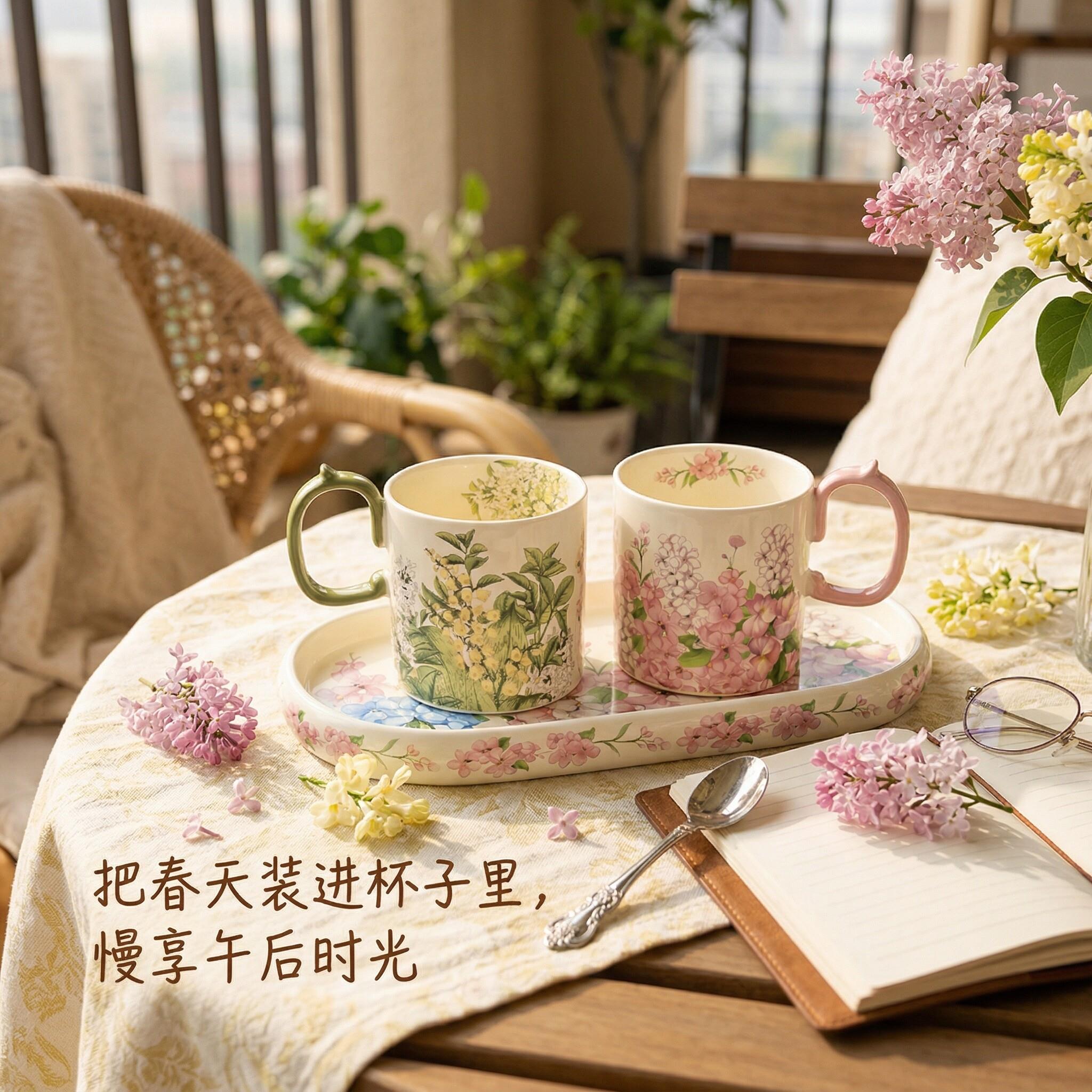 马克杯精致复古陶瓷杯子高颜值家用情侣水杯实用办公室茶杯凉水杯