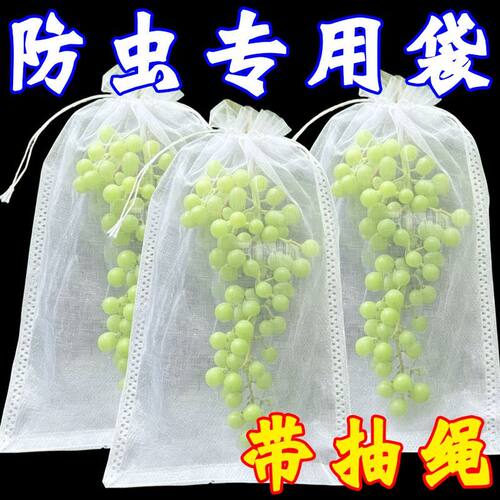 自带抽绳葡萄水果套袋防虫鸟防雨水果无纺布袋无花果透果蔬收纳袋