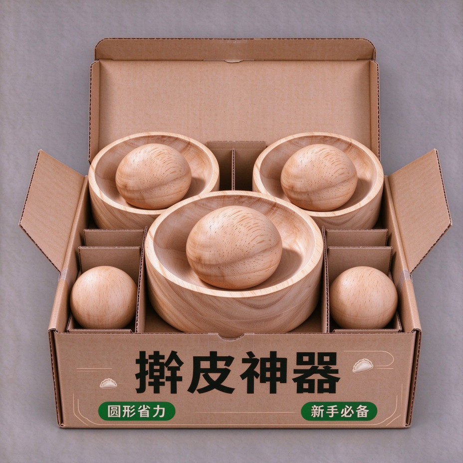 新款饺子器木制圆形厨房家用擀饺子皮神器模具包水面皮不粘饺子皮