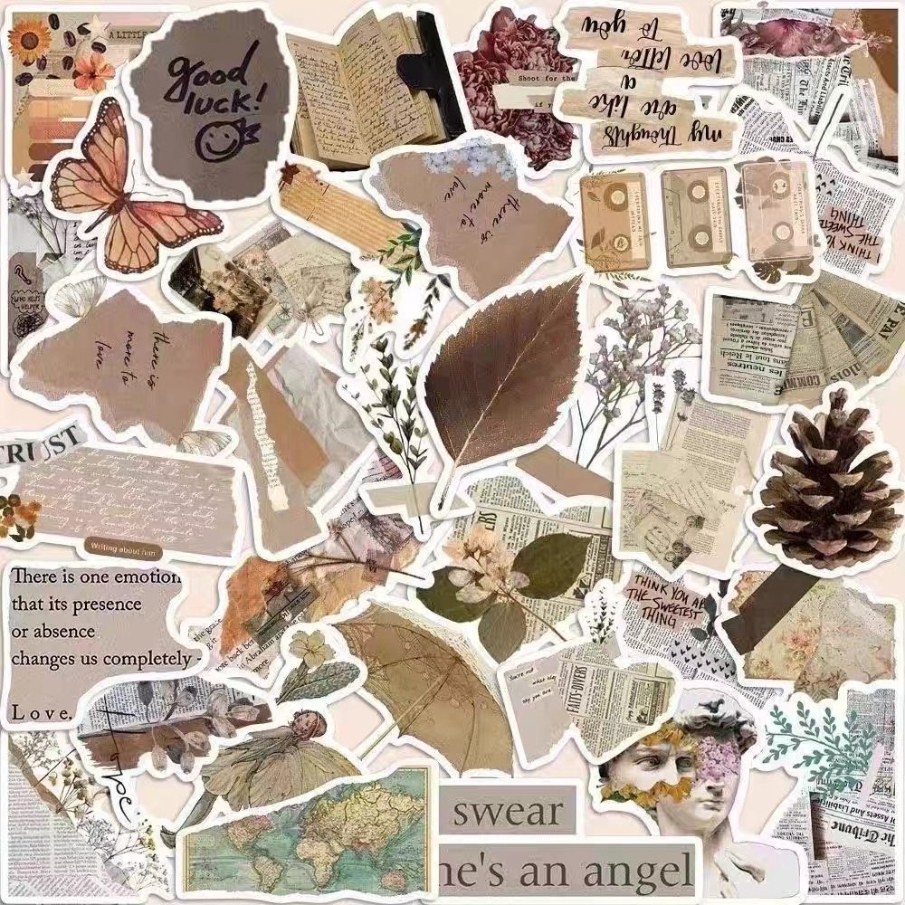 复古素材贴纸韩系ins风手账素材打包物料封口贴手机壳行李箱防水贴画,文具电教/文化用品/商务用品,贴纸/立体贴纸,淘宝优惠券,粉丝福利购,淘宝优惠卷