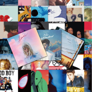 欧美歌手专辑封面贴纸高级氛围感咕卡打包素材封口贴手账桌面遮丑防水