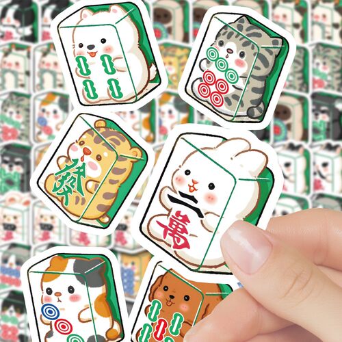 陶创创贴纸动物麻将贴纸