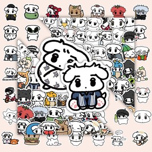 咖喱狗贴纸金冬天高颜值卡通可爱aspea动物塑明星周边手账防水贴画