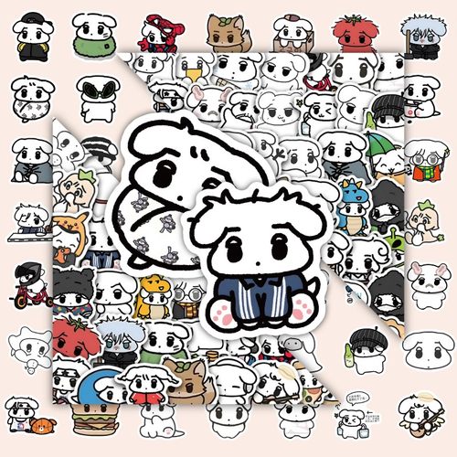 咖喱狗贴纸金冬天高颜值卡通防水