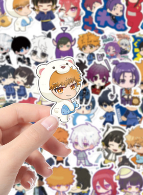 60张Q版蓝色监狱贴纸手机壳DIY贴纸水杯装饰贴纸手账贴纸行李箱贴纸