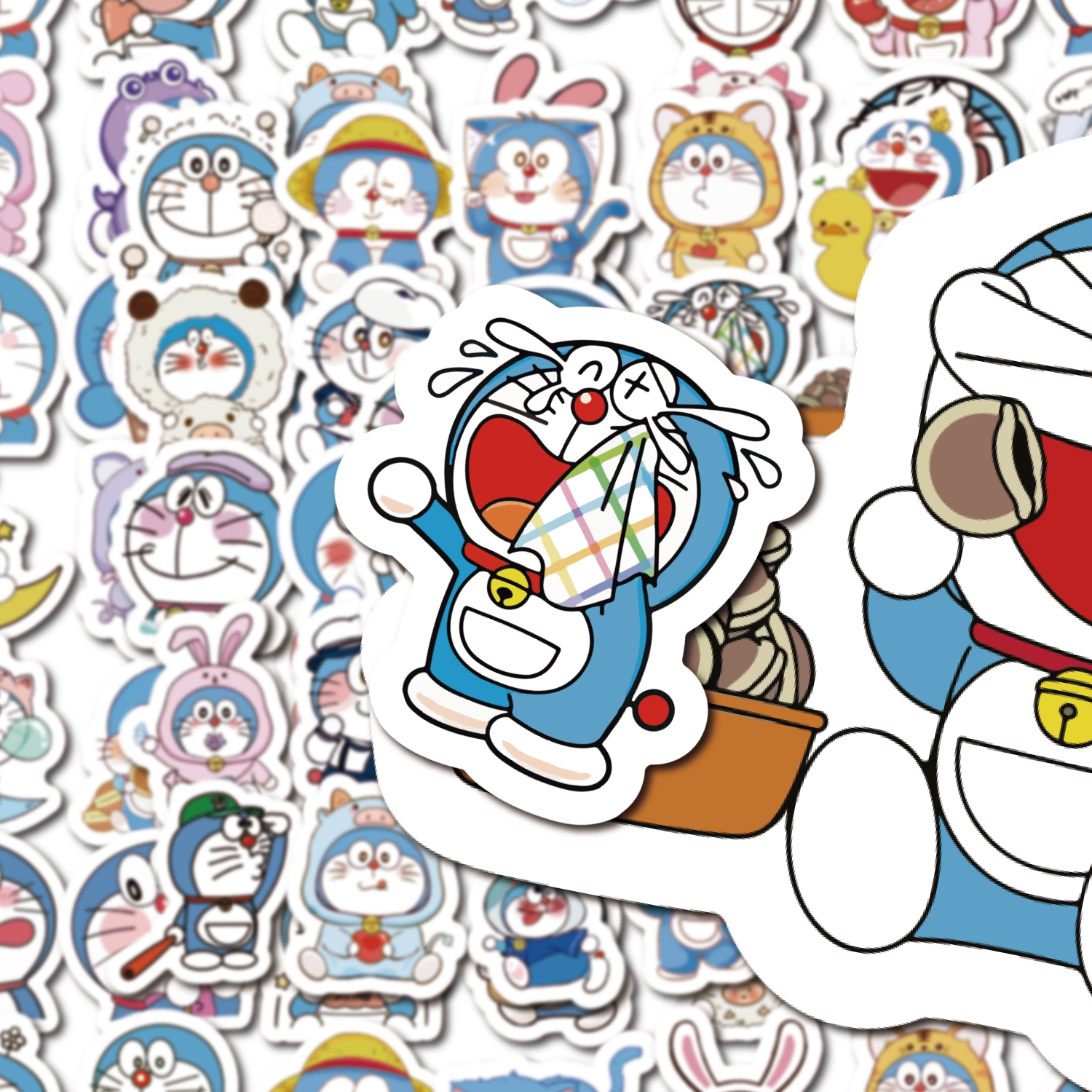 哆啦A梦叮当猫贴纸儿童女孩可爱卡通装饰小图案手账行李箱封口贴防水