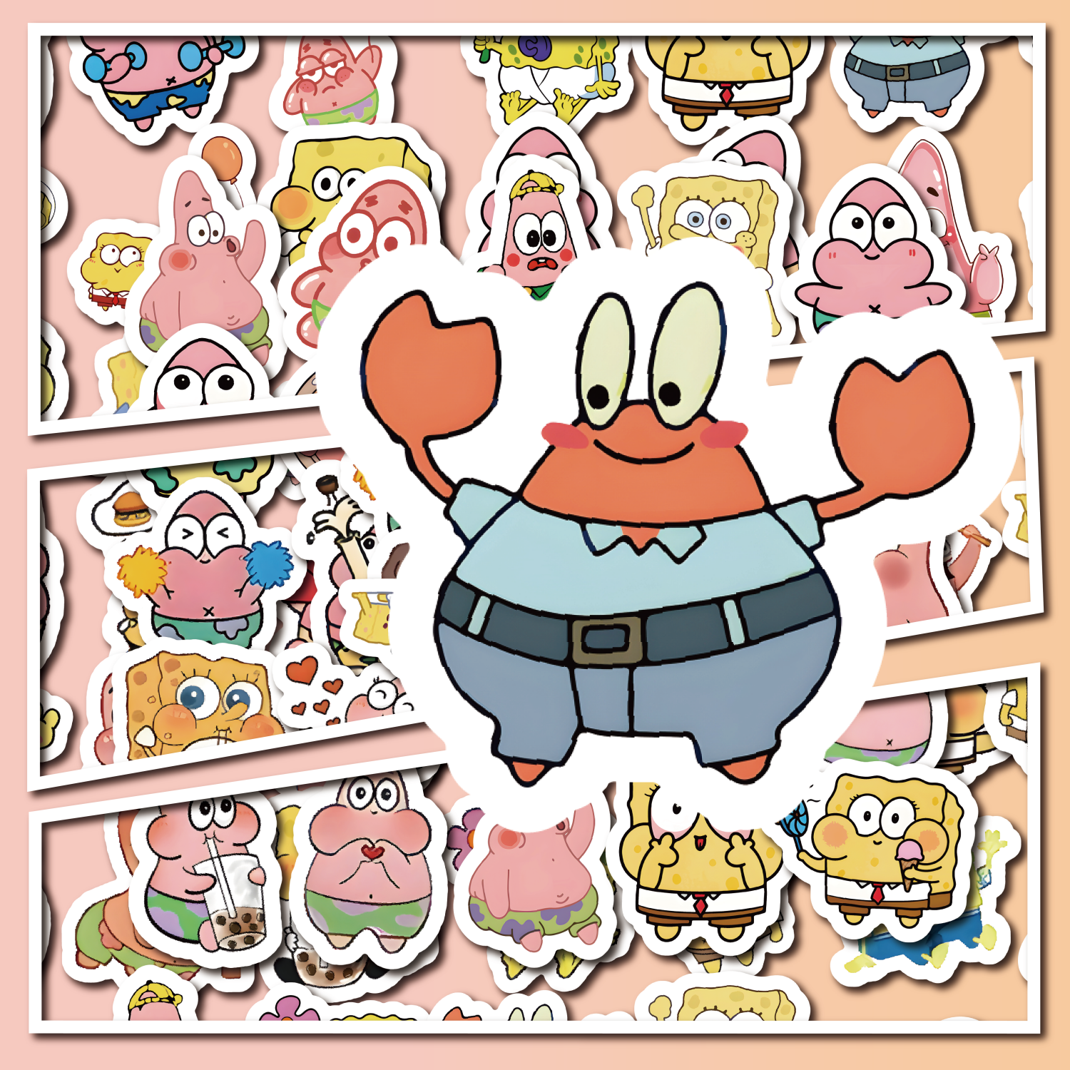 Q版海绵宝宝贴纸儿童女孩防水diy