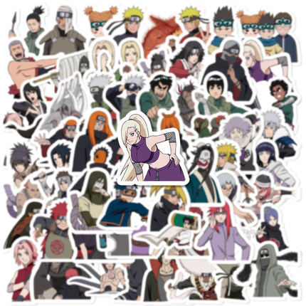 370张火影忍者贴纸手机壳DIY帖子水杯装饰贴纸手账贴纸笔记本电脑贴纸行李箱贴纸