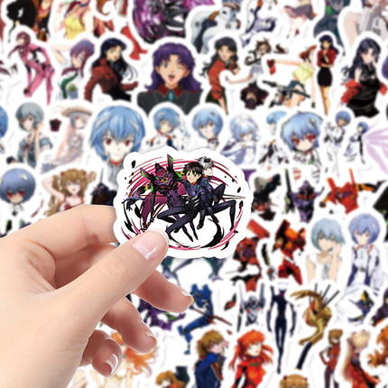 110张帅气原画风EVA新世纪福音战士二次元动漫周边贴画手机防水笔记本电脑标签贴纸