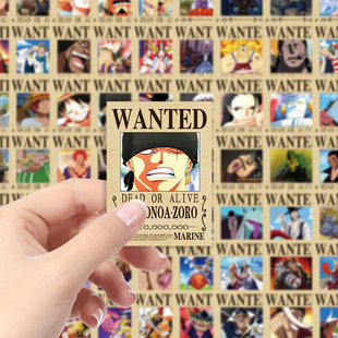 海贼王悬赏令B贴纸儿童男孩卡通动漫周边桌面遮丑手账防水diy贴画