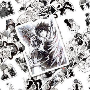 120张死亡笔记贴纸夜神月同人动漫高颜值黑白周边二次元手机防水