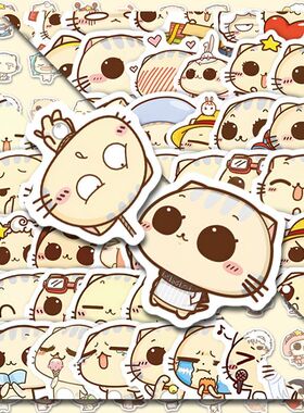 180张Q版可爱cc猫贴纸超可爱的表情包卡通高颜值装饰手账手机贴画