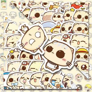 饰手账手机贴画 表情包卡通高颜值装 180张Q版 可爱cc猫贴纸超可爱