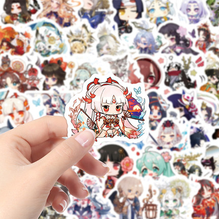 100张卡通动漫二次元人物阴阳师贴纸防水手账装饰手机壳水杯笔记本电脑diy贴纸