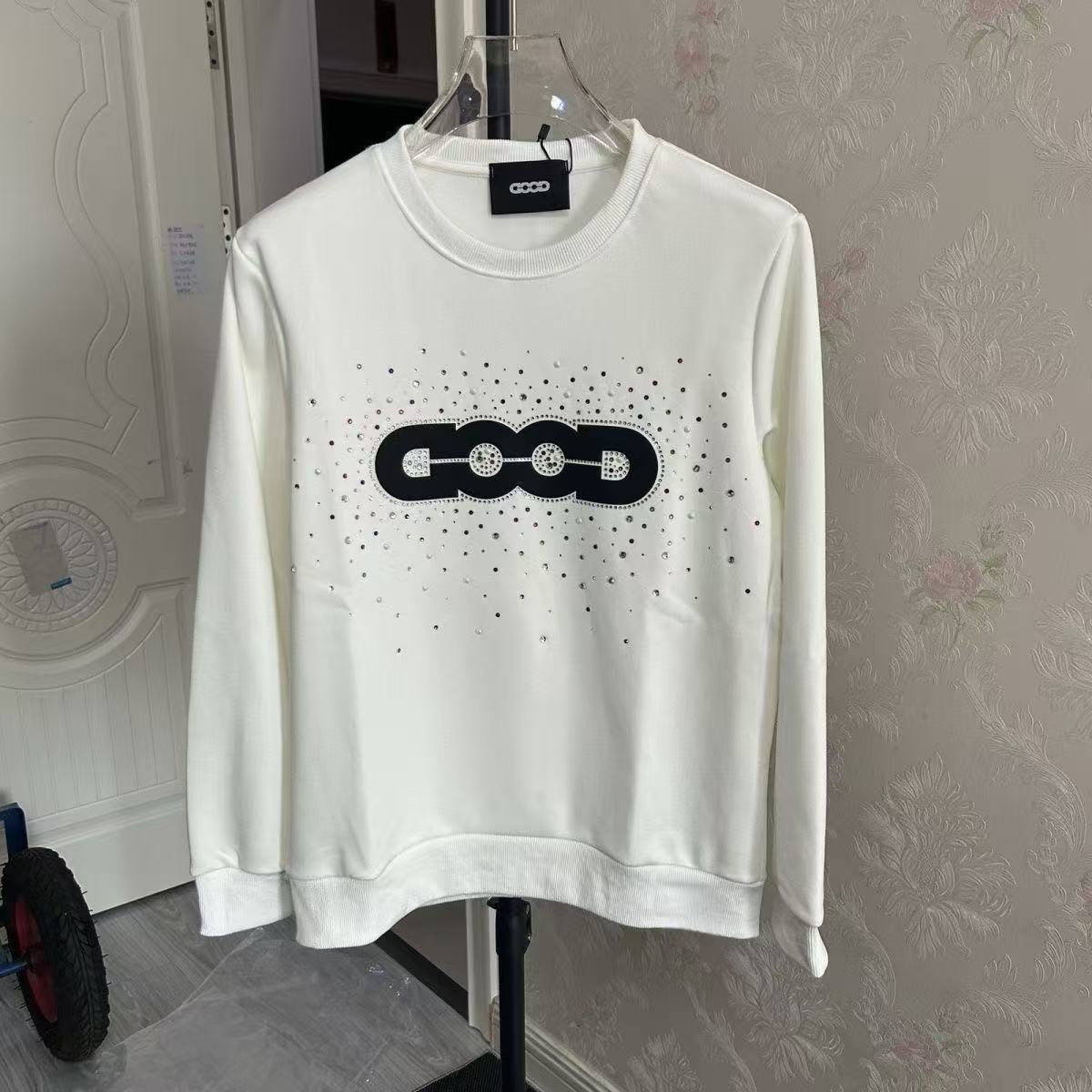 秋季新款GOODBRAND烫钻圆领长袖卫衣男女同款轻奢宽松外穿上衣ins