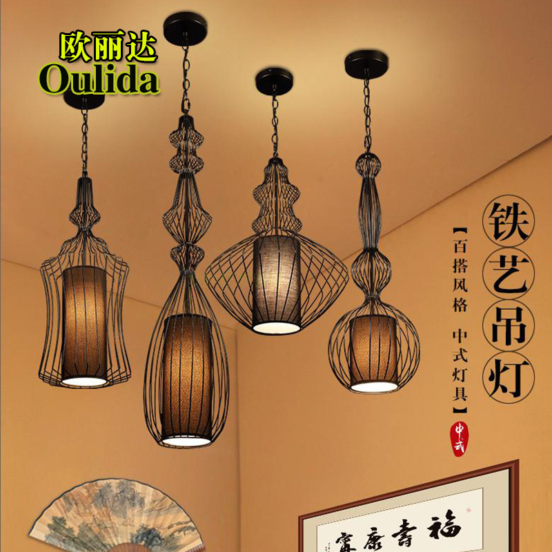 美式创意咖啡厅个性复古楼梯餐厅饭厅工业风铁艺鸟笼新中式吊灯具