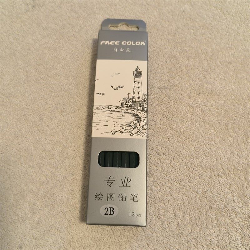 自由色HB2B4B6B8B10B学生成人美术生练习专业绘画12支素描铅笔