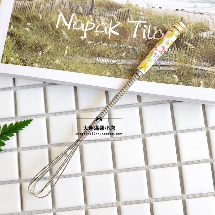 韩国碎花迷你不锈钢搅拌棒鸡蛋手动搅拌器打蛋器奶油鸡蛋烘焙工具