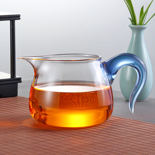 公道杯茶漏套装 加厚耐热分茶器 彩色把手均匀杯 茶海配件分茶杯