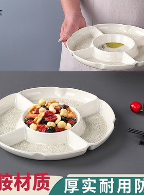密胺盘子拼盘分格盘商用餐厅饭店酒店火锅店配菜凉菜盘仿瓷零食盘