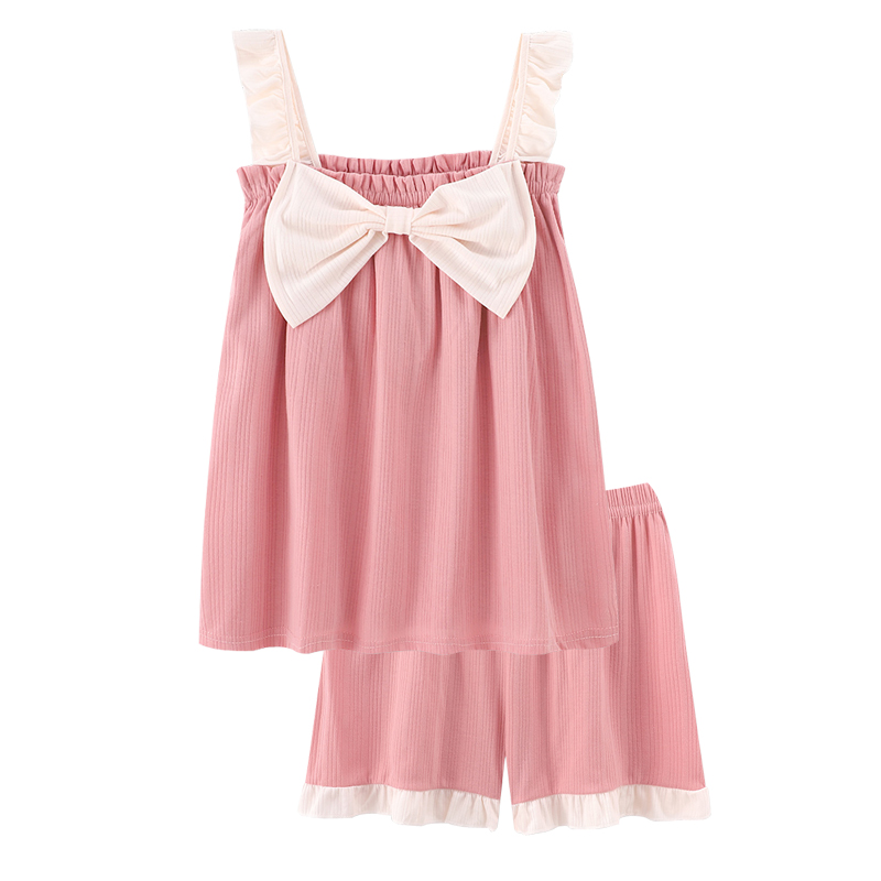 女童睡衣夏季洋气公主风吊带短裤纯棉2023年新款可外穿家居服套装