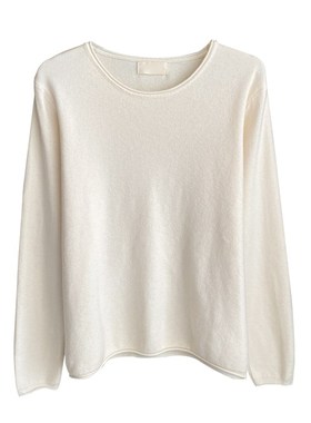 黄色圆领打底衫女内搭2025春季新款宽松薄款毛衣长袖针织上衣外穿