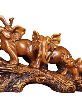 招财大象摆件创意家居客厅乔迁新居电视柜母子大象装饰品玄关摆设