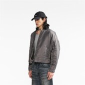 夹克罗纹下摆袖 PMW 宽松短款 口贴袋立领夹克外套男