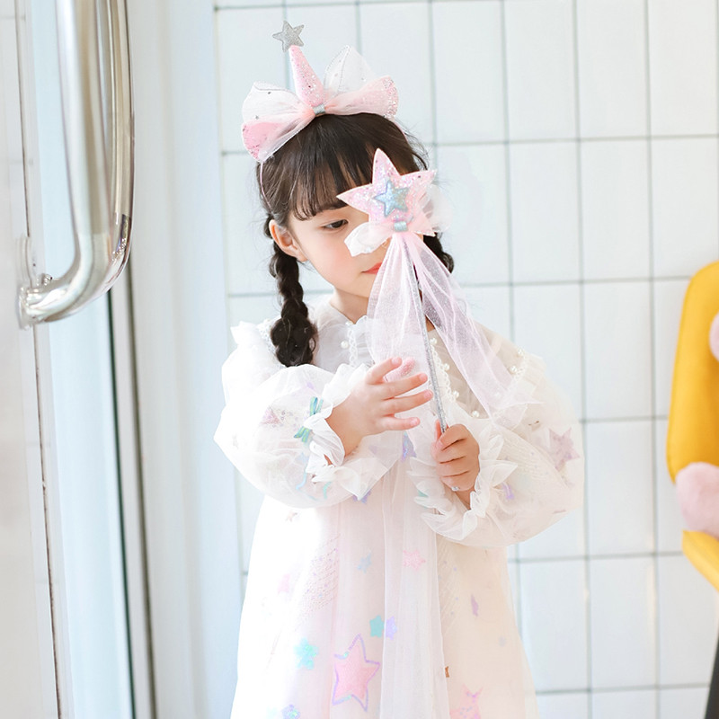 小女孩公主皇冠头饰头花女童发卡发箍魔法棒配饰头箍头纱儿童发饰