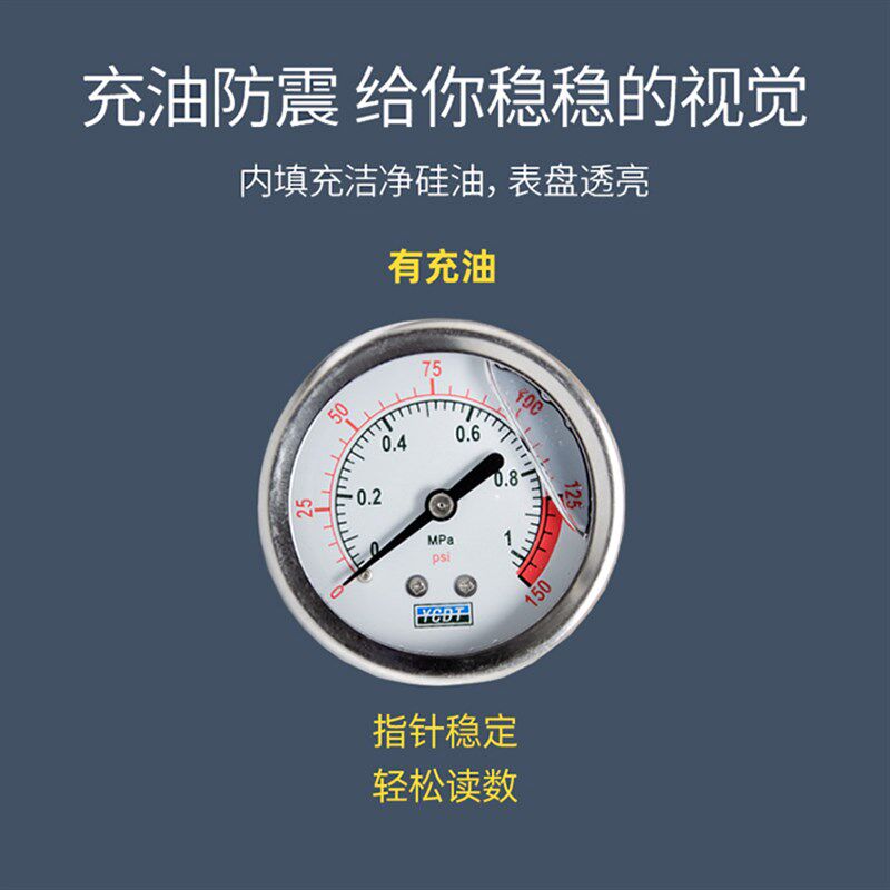 净水器纯水机净水器水压表测试表维修工具2/4分口配件进水压力表