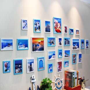 客厅照片墙装饰相框欧式挂墙5 7 10寸组合相片框高分子画框28框