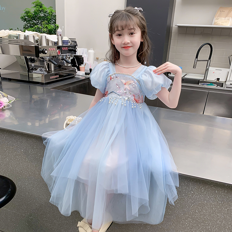 女童连衣裙2024新款夏季儿童洋气汉服国风公主裙夏装女孩网红裙子