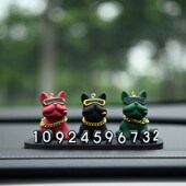 饰品摆件 牌车载立体挪车电话牌汽车车内装 新款 法斗狗临时停车号码