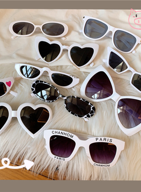 速发白色系复原宿墨侣 古圆框太镜边框修脸酒吧蹦迪情镜闺蜜