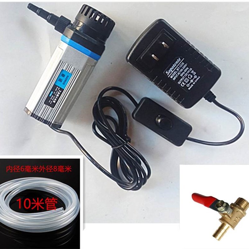 速发钻孔机水泵220V转12V高杨程开打机水钻槽孔水水鱼缸小族泵