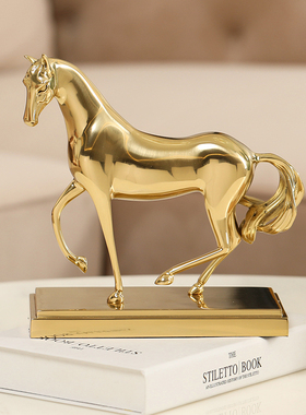 速发高档铜马视件轻奢风家装客厅电摆柜酒柜办公室桌面上工艺软居