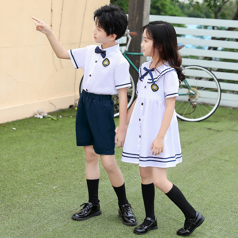 速发幼儿园毕业照童服男童朗诵表演服儿园校服小学生合大唱班服