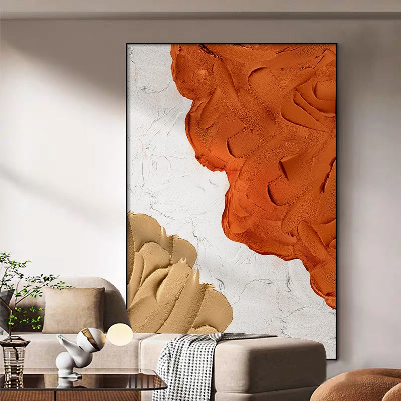 速发大幅落画地抽象客厅装饰画沙发背景墙饰色装橙画简约玄关挂画