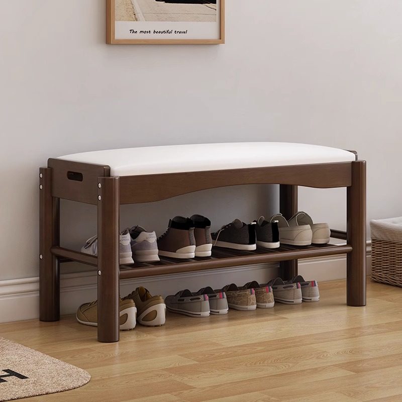 速发实木鞋架家用入户换鞋凳一体坐凳门口多功能鞋纳架子坐可收柜