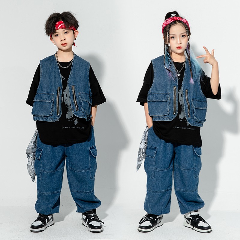 速发幼儿街舞潮服套装男孩嘻哈潮装复式美古做爵T恤夏旧士舞孩服